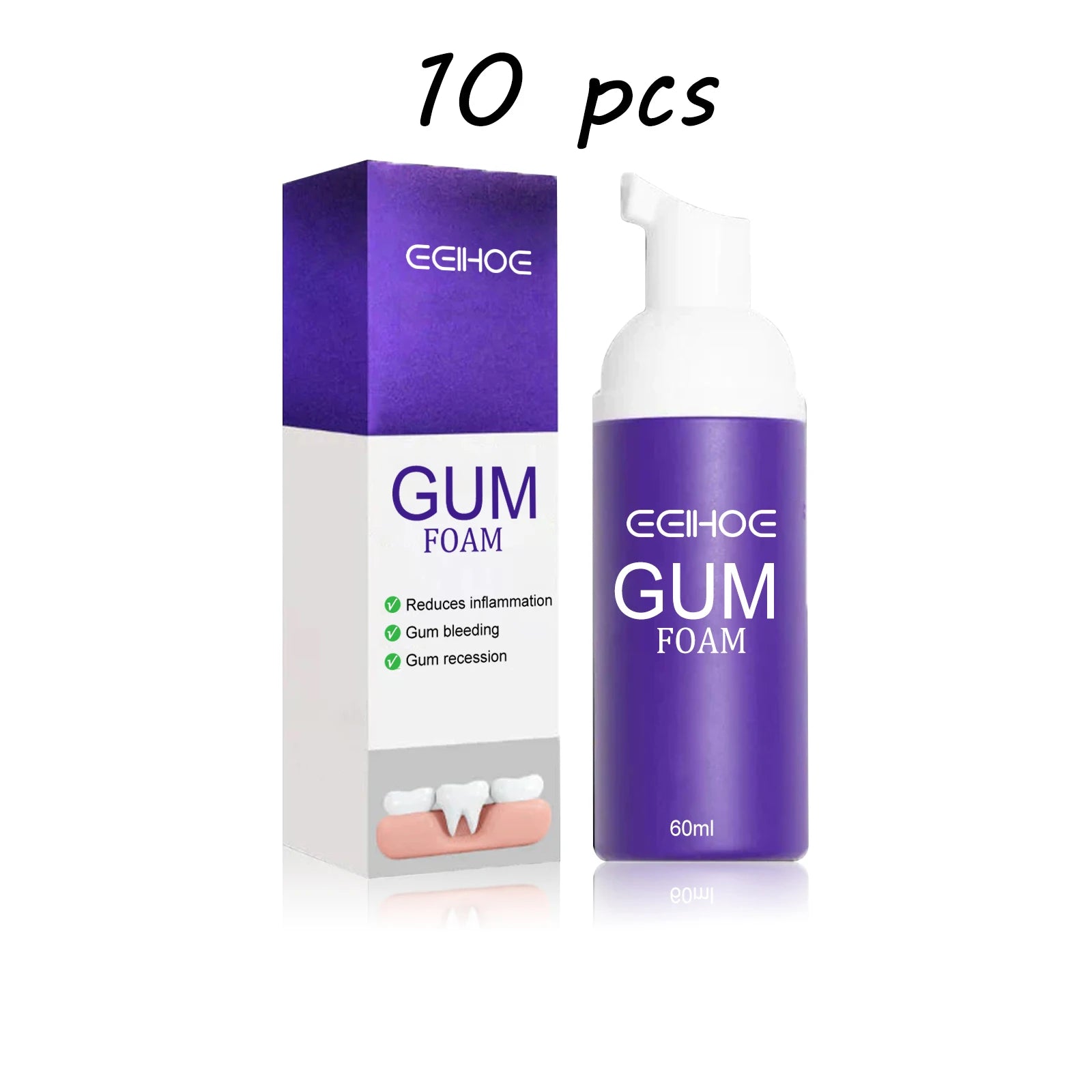 EELHOE Gum Care Toothpaste Mousse Relief Discomfort Soothing Gum Cleaning Teeth Stains Mild Formula Purple Dental Care Cleaner