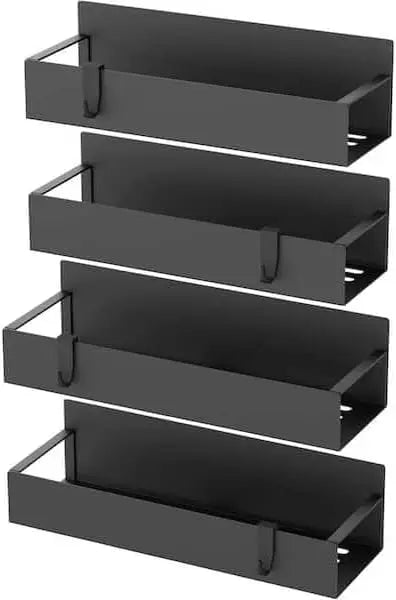 4 Pack Magnetic Spice Storage Rack Organizer for Refrigerator and Oven, Cream White Fridge Organizers and Storage