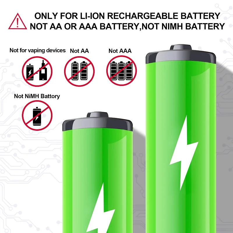 6 Bay Li-ion Lithium Smart Battery Charger Can Charge for Different Type of Batteries 10440 14500 16650 14650 18350 18500 16340