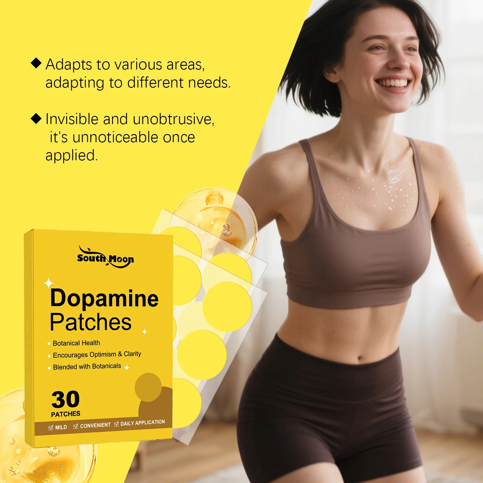 South Moon 30pcs Dopamine Patch Strengthen Immune System Energy Boost Anti Anxiety Relief Mood Nourish Body Care Dopamine Patch