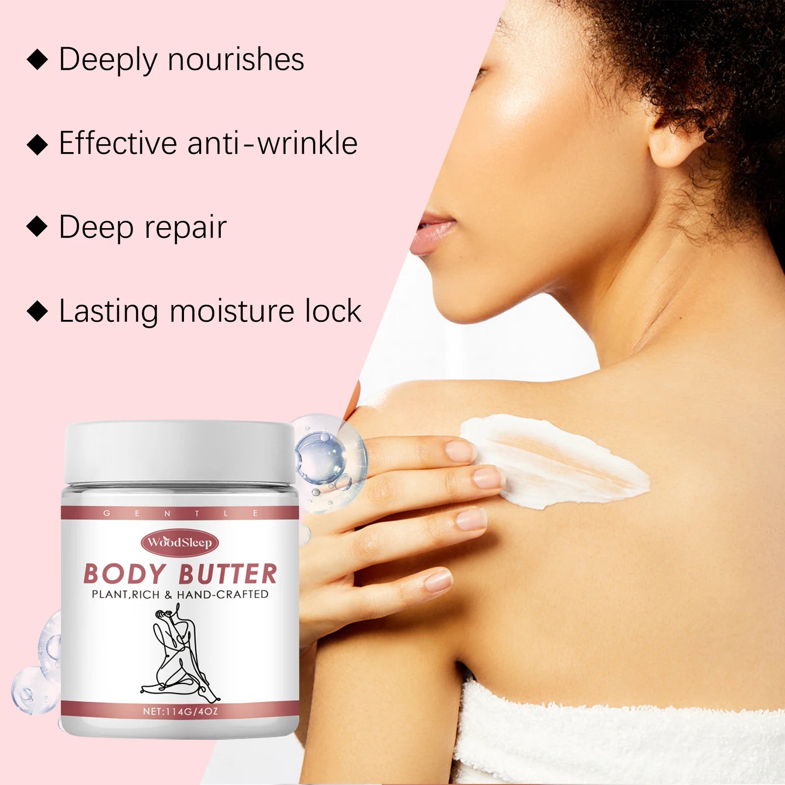 Woodsleep Moisturizing Body Cream Repair Dryness and Roughness Non-greasy Smoothing Firming Reduce Wrinkle Darkness Body Butter