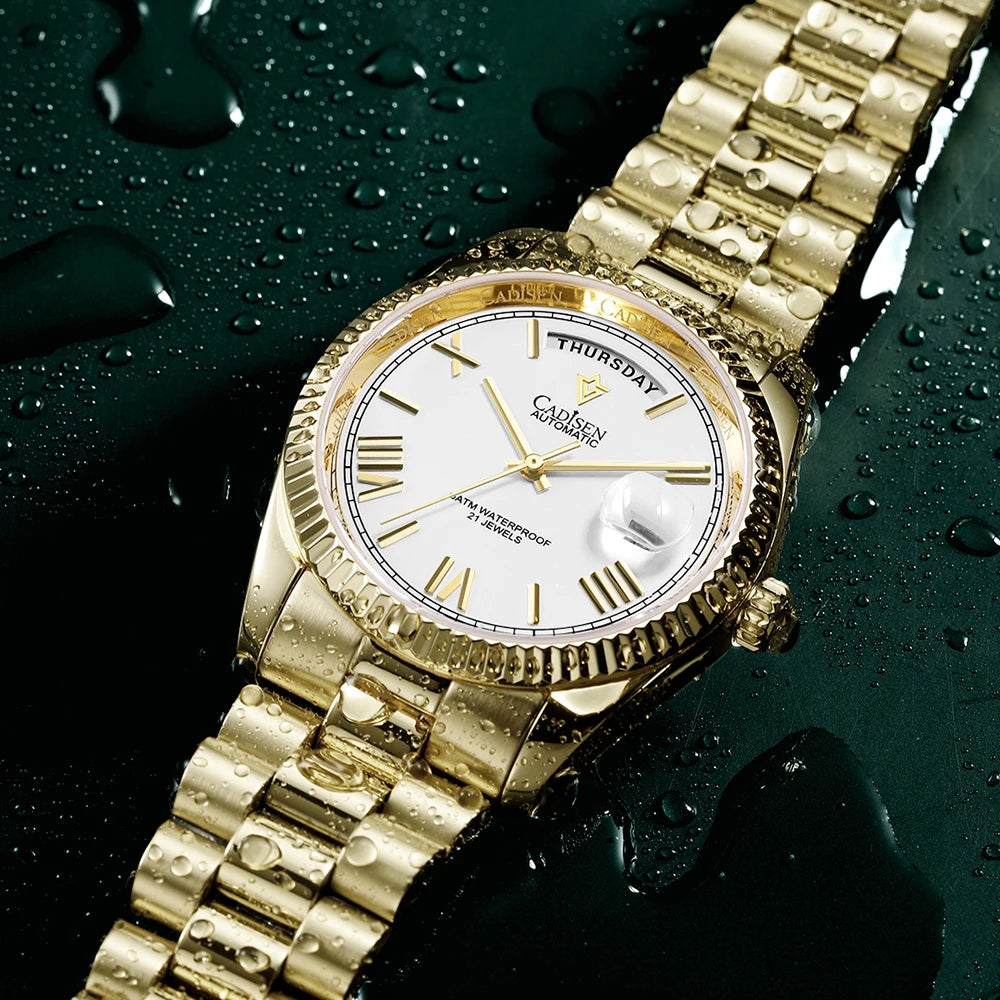 CADISEN C8185 Men Watches Swimming 10Bar Waterproof Screw Crown Japan Miyota Movement Mechanical Watch Newest Version Wristwatch