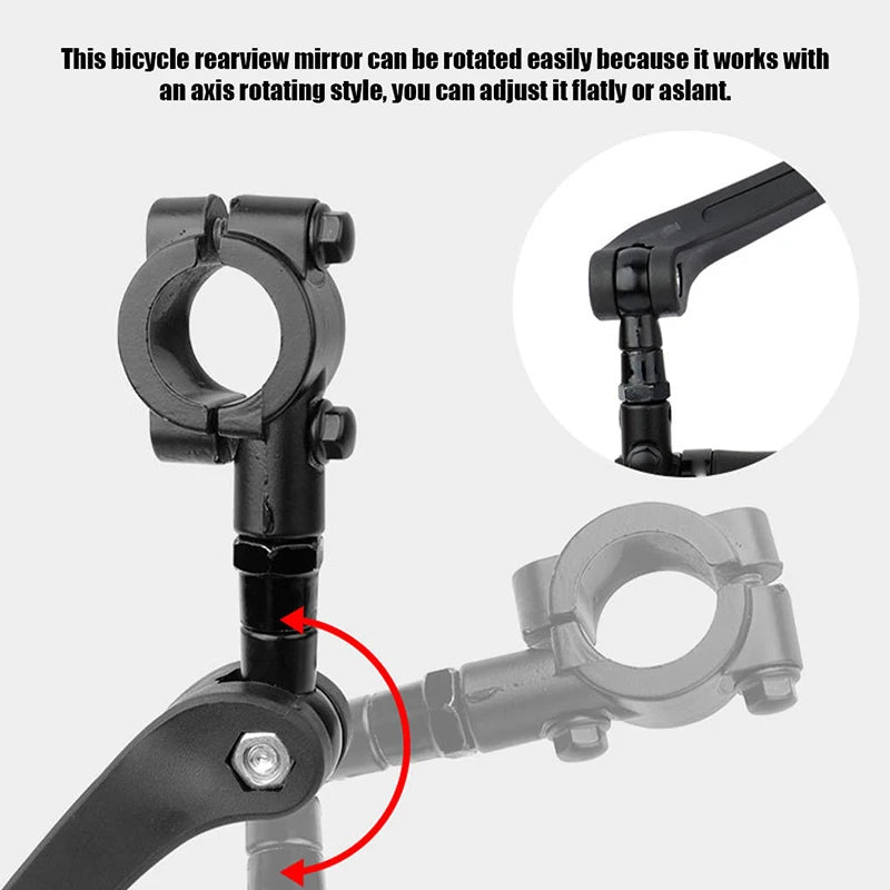 Mountain Bike Rearview Mirror Electric Bike Flat Mirror 360 Degree Adjustable Reflector Reversing Mirror Cycling Accessories