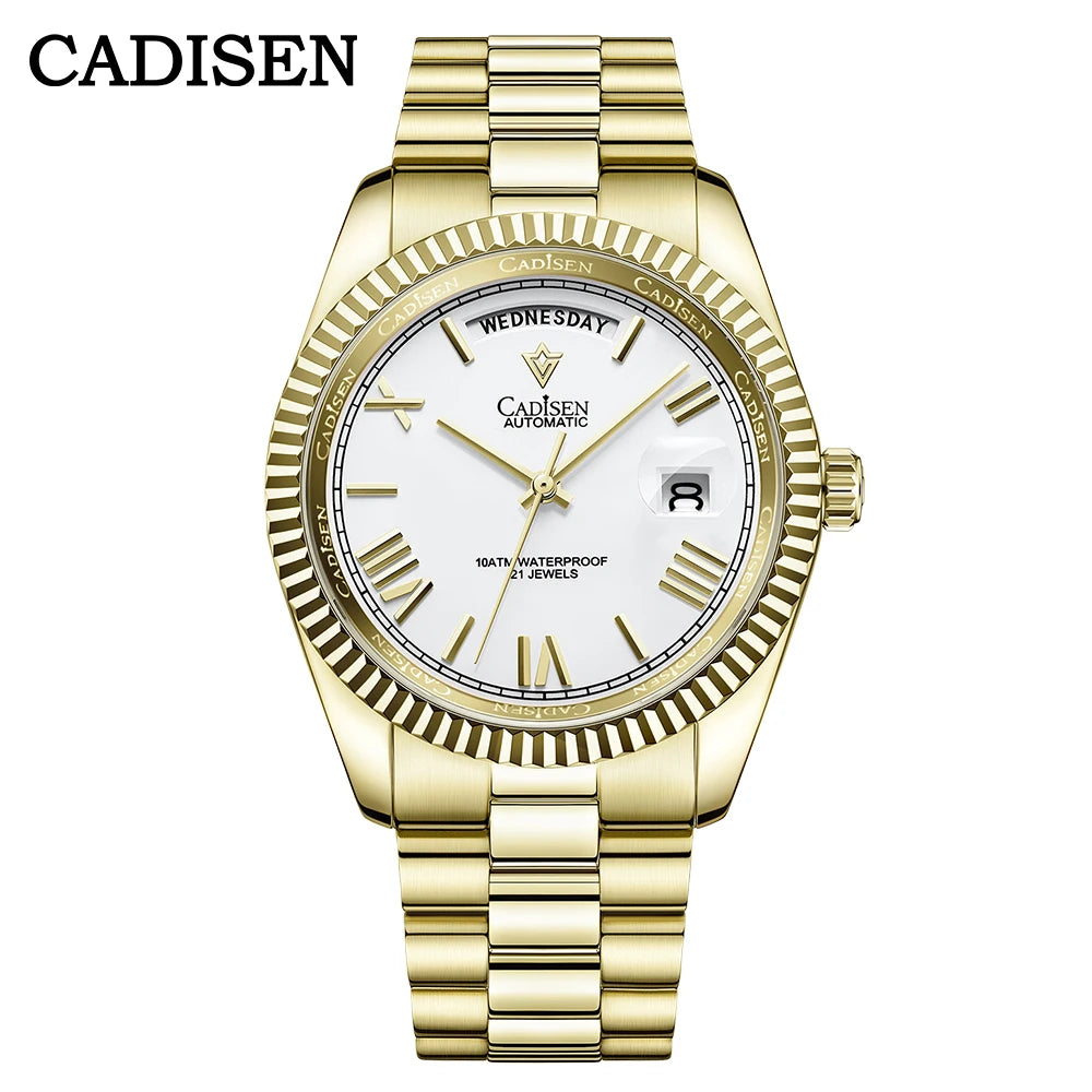 CADISEN C8185 Men Watches Swimming 10Bar Waterproof Screw Crown Japan Miyota Movement Mechanical Watch Newest Version Wristwatch