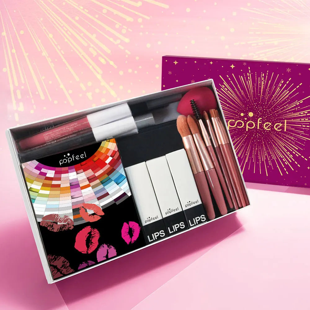 Makeup Kit Gift Box Beauty Eyeshadow Palette Eyeliner Lipstick Mascara Brush Makeup Full Set for Women Female Beginner Student