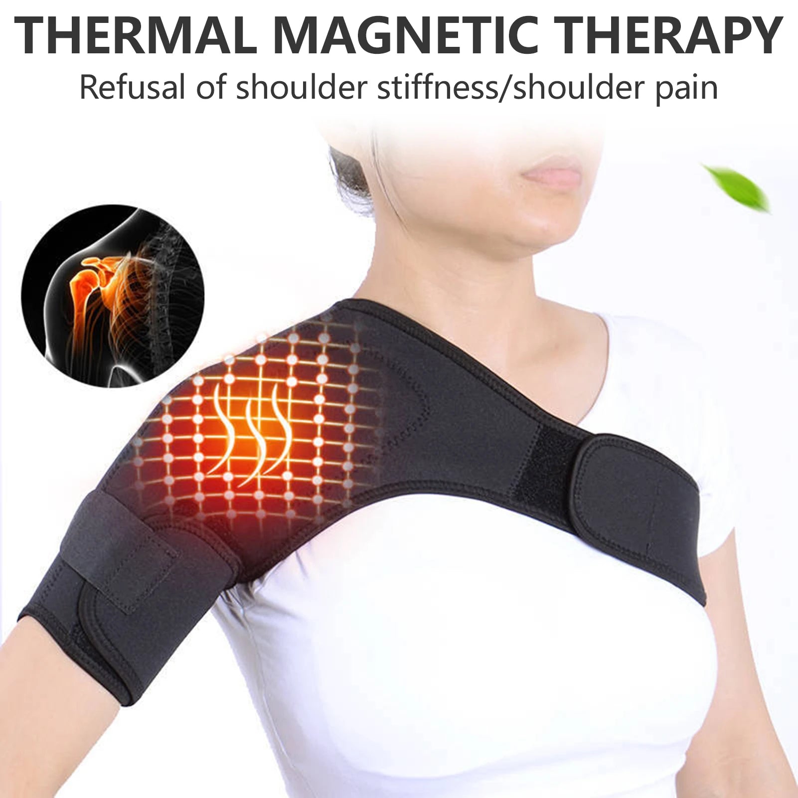 Portable Self Heating Shoulder Wrap Adjustable Thermal Therapy for Neck and Shoulder Pain Relief for Joint Pain Relief