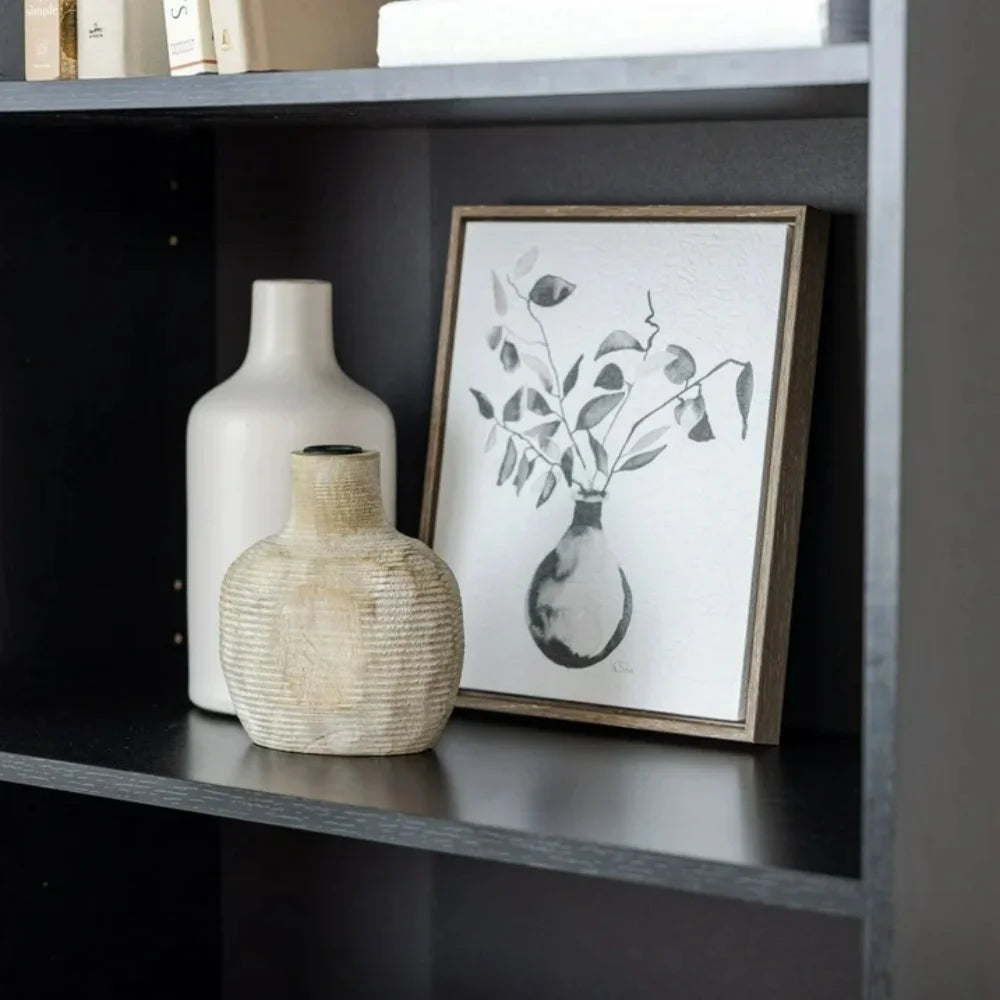 Five-shelf bookcase with adjustable shelves