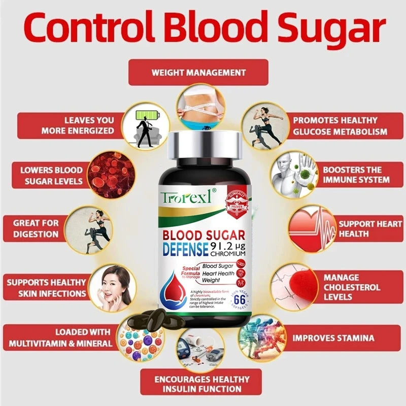 Blood Sugar Diabetes Capsule for Cardiovascular Health, Glucose Metabolism, Maintain of Normal Blood Glucose Concentrations