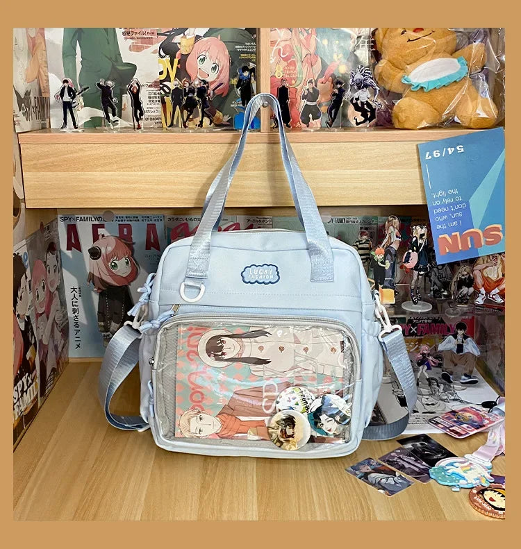 Multifunctional Shoulder Crossbody Bag with Large Capacity for Students To Attend Classes and Tutoring Tote Bag for Girls