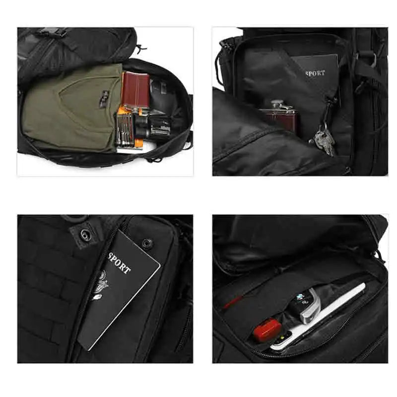 Tactical Sling Bag Hunting Pack Military Shoulder Backpack Bowmen Bag Black Men&