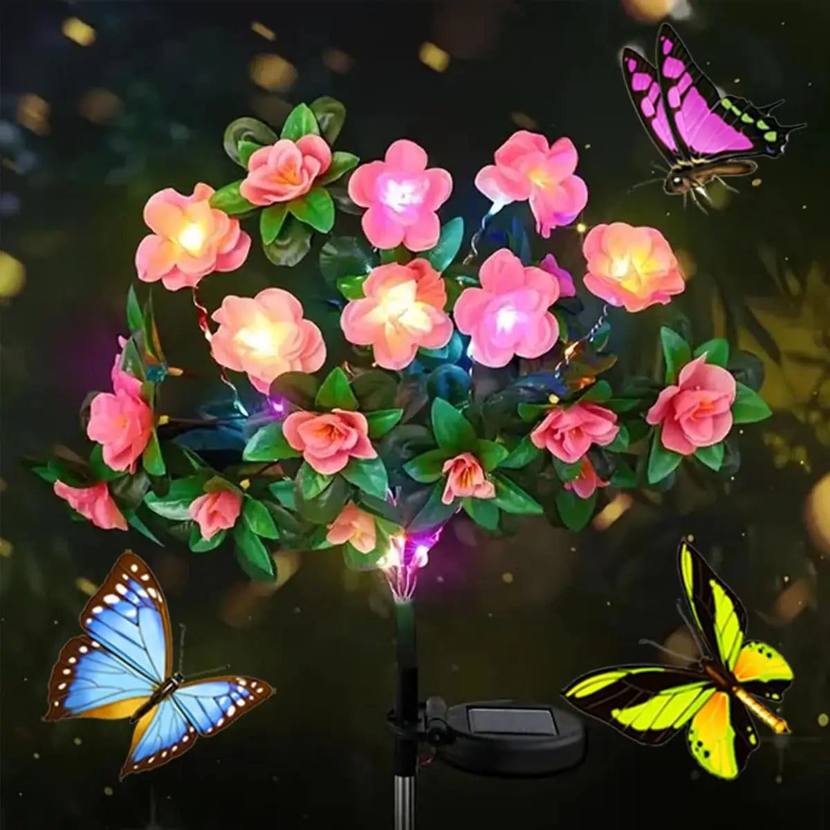 Solar Flowers Lights LED Azalea Outdoor Waterproof Landscape Light for Lawn Patio Garden Path Decorative Lighting Best Gift