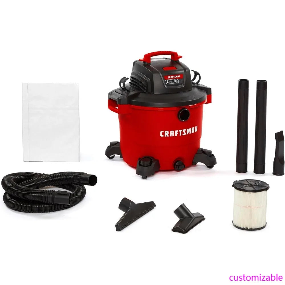 Heavy-Duty 16-Gallon Wet/Dry Shop Vacuum with 6.5 HP Peak Power and Accessories by Craftsman CMXEVBE17595