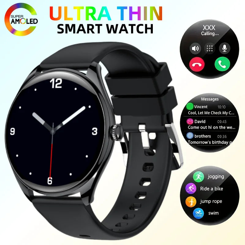 Classic Fashion ultra Thin Smart Watch 1.43inch AMOLED 6.5mm Metal Watch Body Call IP67 Women Watches Fitness Sports Smartwatch