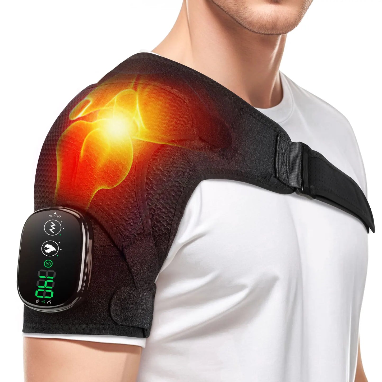 Electric Shoulder Heating Pad 3 Modes Vibration Shoulder Knee Elbow Relax Belt Hot Compress Thermal Massager Health Care