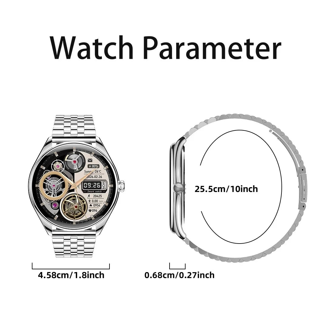 Classic Fashion ultra Thin Smart Watch 1.43inch AMOLED 6.5mm Metal Watch Body Call IP67 Women Watches Fitness Sports Smartwatch