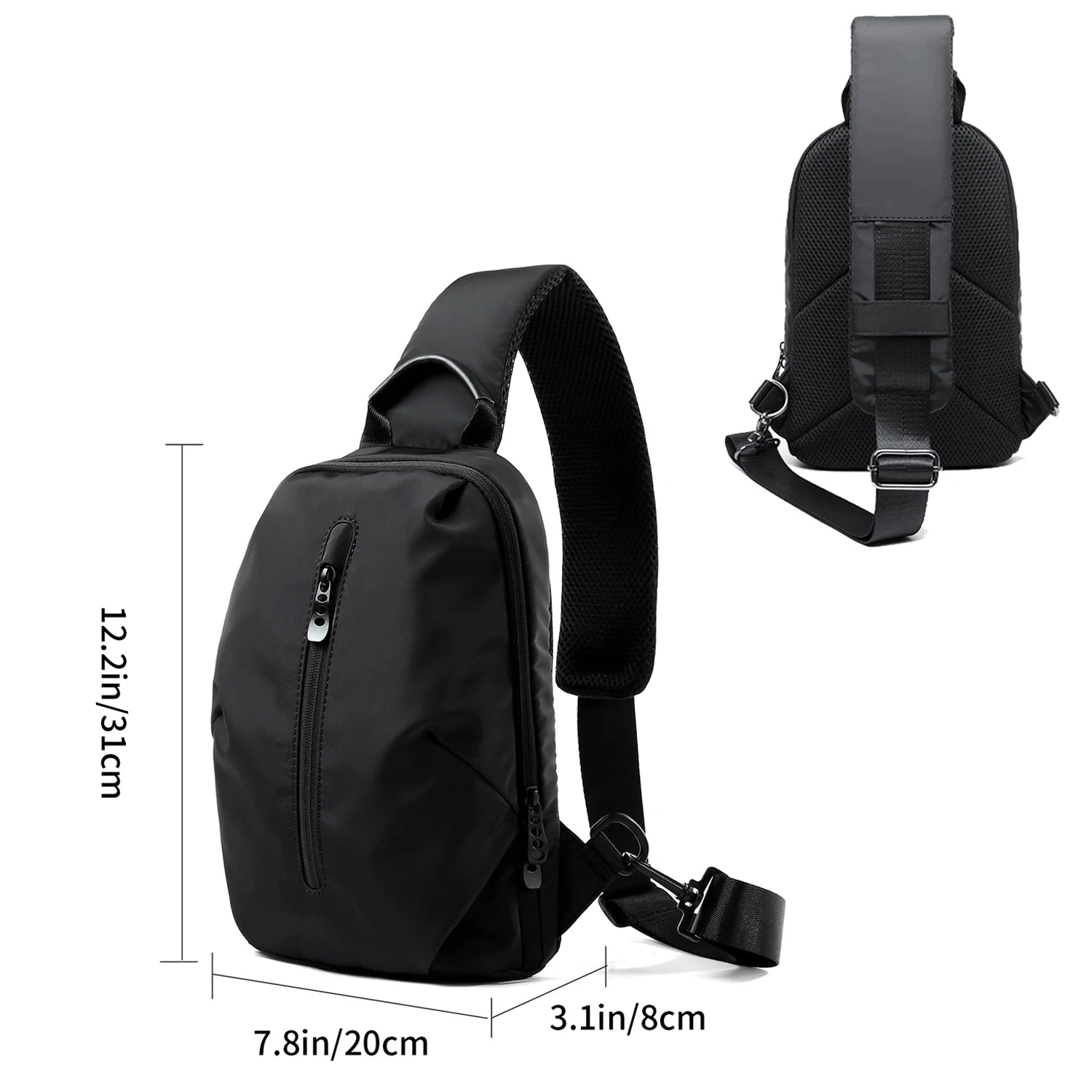 MOYYI Simple Fashion Waterproof Nylon Man Sling Bag Best Lightweight Crossbody Chest Bag Women Sport Travel One Shoulder Bag