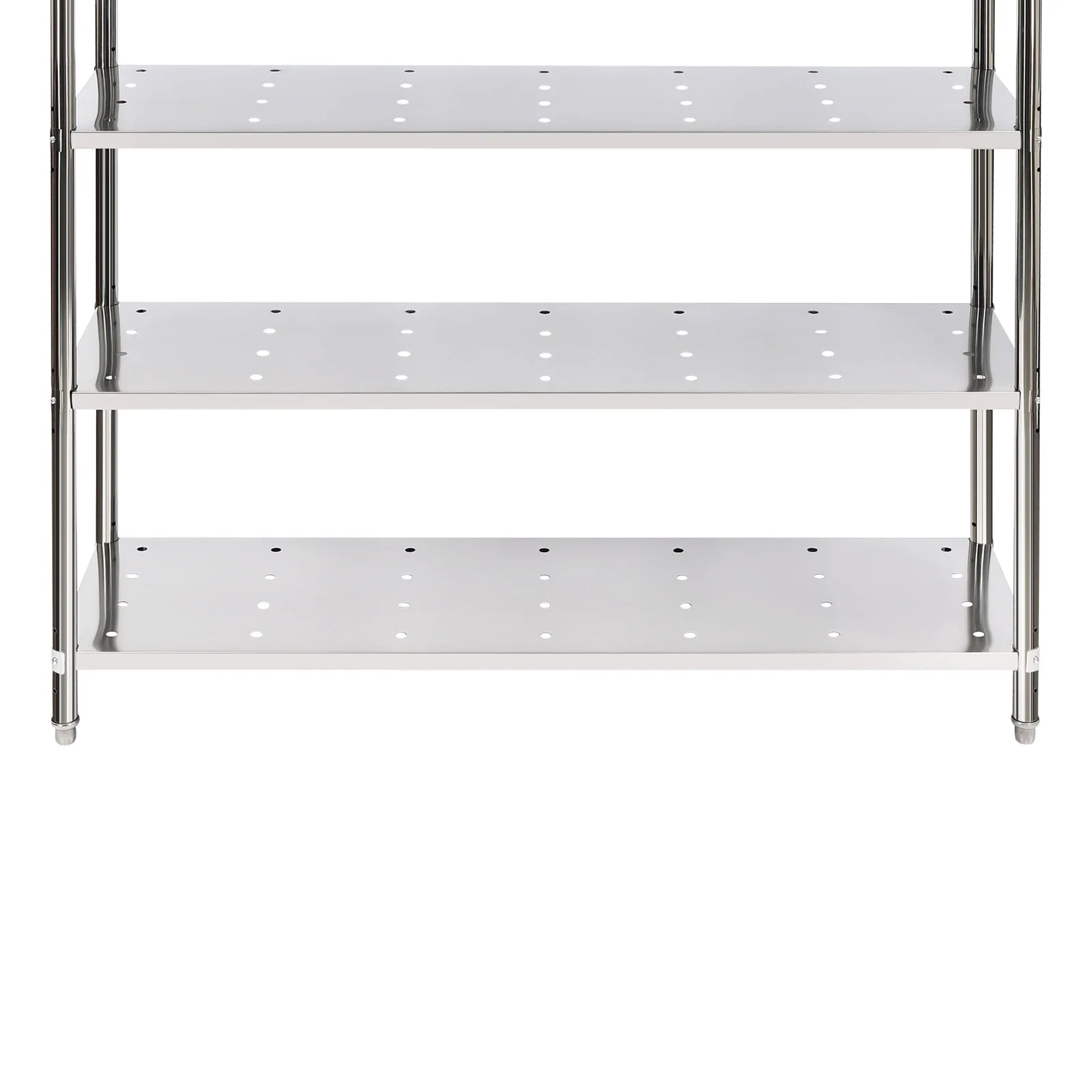 Stainless Steel Shelving, 4 Tier Adjustable Shelf Storage Heavy Duty Shelving Heightened Bottom for Storing and Displaying Goods