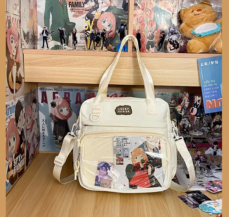 Multifunctional Shoulder Crossbody Bag with Large Capacity for Students To Attend Classes and Tutoring Tote Bag for Girls