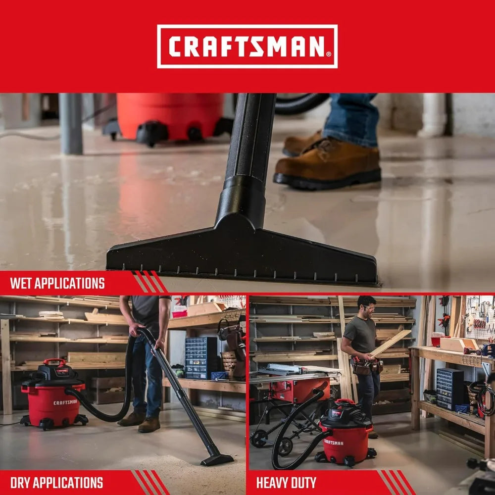 Heavy-Duty 16-Gallon Wet/Dry Shop Vacuum with 6.5 HP Peak Power and Accessories by Craftsman CMXEVBE17595