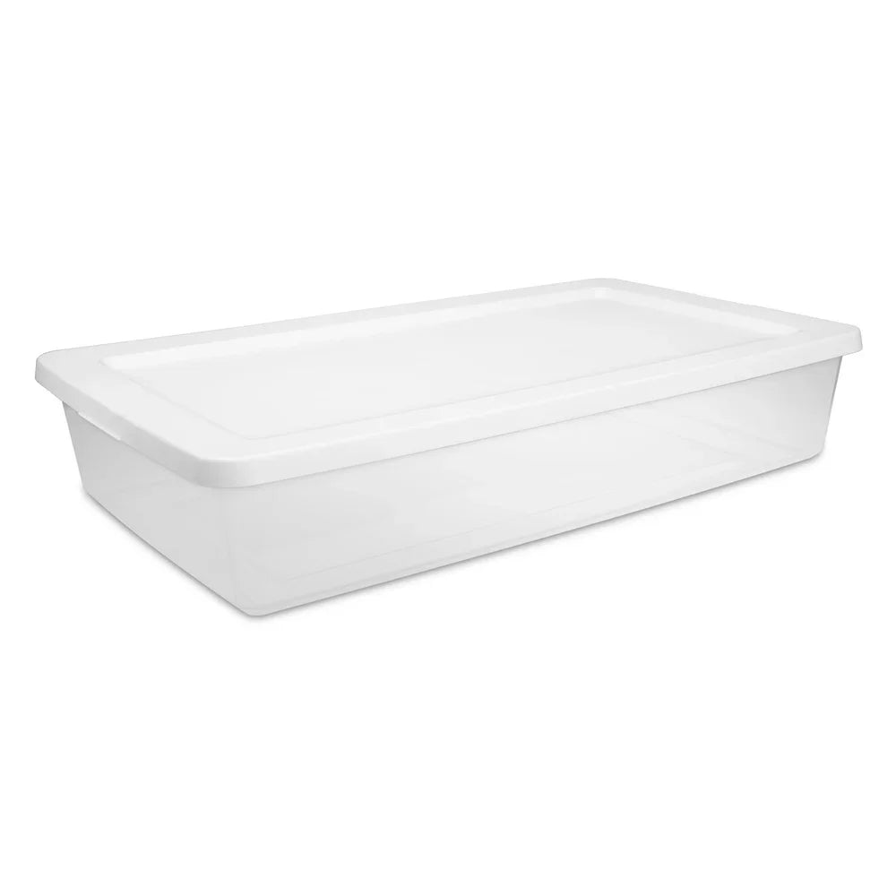 Clear Plastic Storage Bin 41 Qt Stackable Container with Snap-On Lid Ideal Clothing Organization Home Office Bedroom Storage
