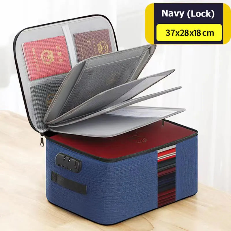 Document Storage Bag Multi-layer Large Capacity File bag Password Briefcase Organize Pouch Accessories Supplies