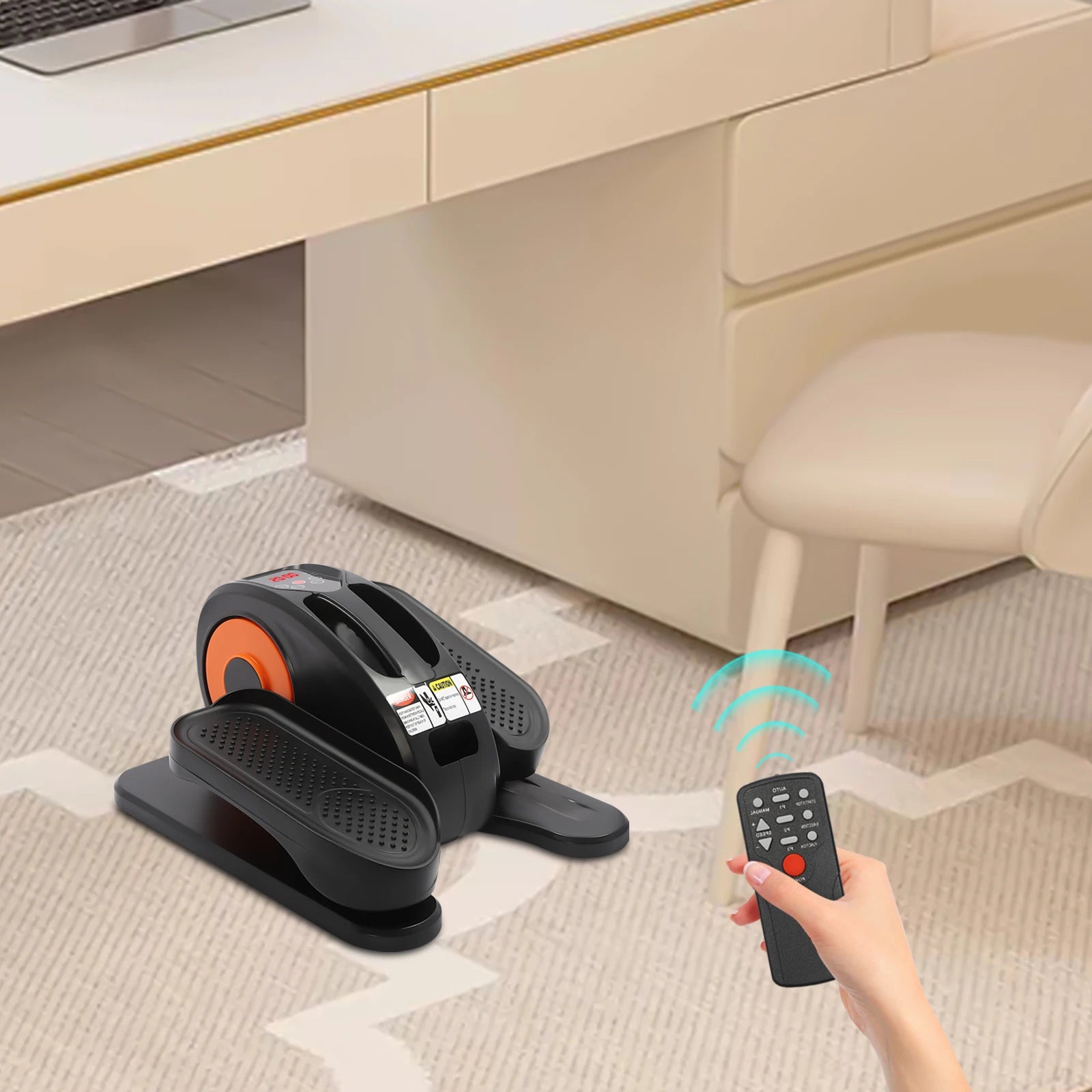 Under Desk Elliptical Machine Portable Pedal Ellipse Leg Exerciser LED Display