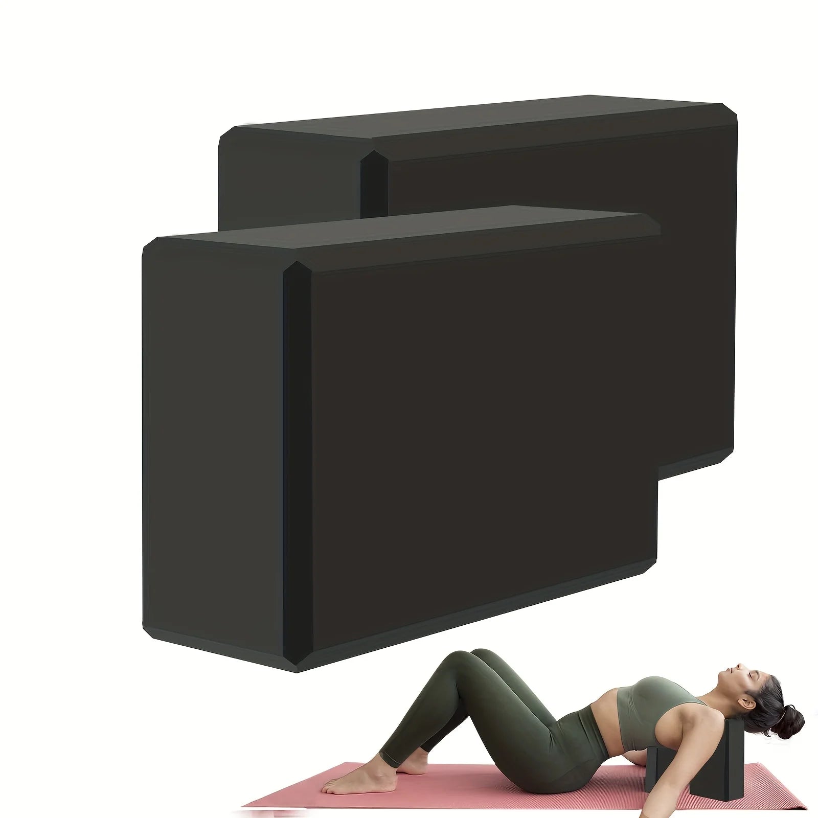 Set of 2 Yoga Blocks - Made from High-Density Foam, Lightweight, Supportive, And Odor-Free - Essential Yoga Gear for Women, Gym