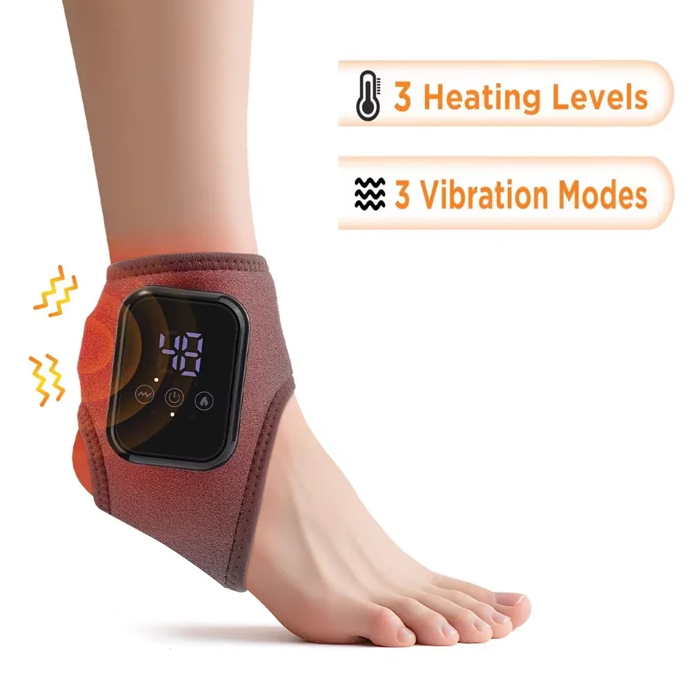 Foot Heat Massager Hot Compresses Vibration Massager Breathable Material USB Foot and Ankle Joint Hot Compress Protection
