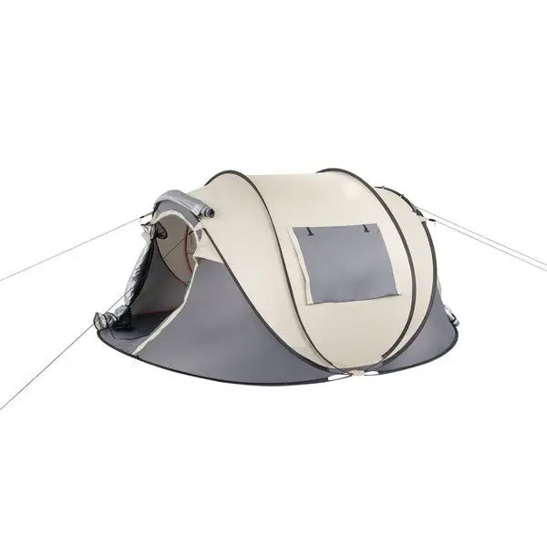 Camping Tent Boat Speed Open 3-4 People Coffee Fiber Pole Polyester Fabric 110.24*39.37*47.24 inch Family/Friends Party Camping