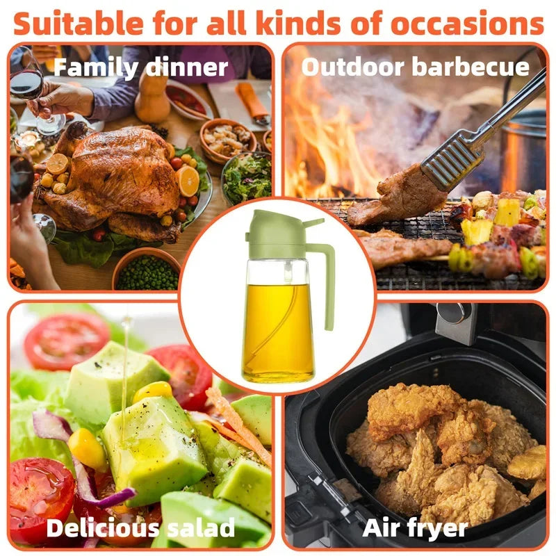 Pour and Spray Oil Dispenser Bottle – High Capacity Kitchen Fryer for Olive Oil