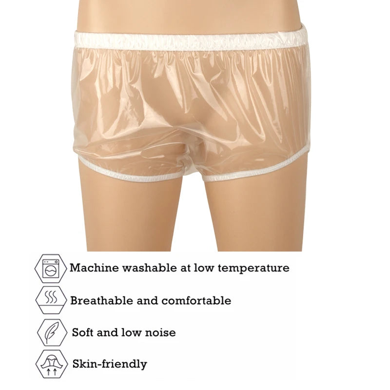 2pcs All-Day Comfort& Adjustable Protection Adult Diaper Cover+1pc Wet Bag Washable Soft Transparent Teenagers Diaper Cover
