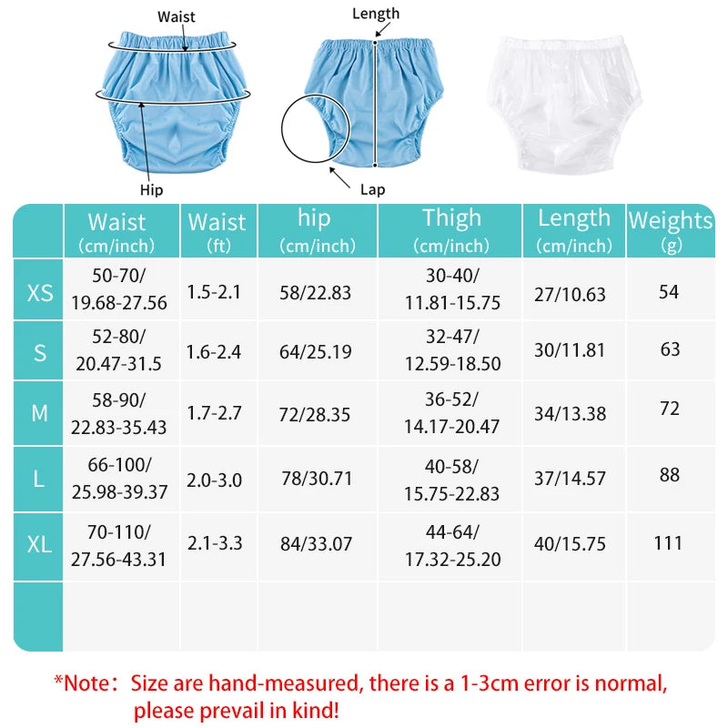 2pcs All-Day Comfort& Adjustable Protection Adult Diaper Cover+1pc Wet Bag Washable Soft Transparent Teenagers Diaper Cover