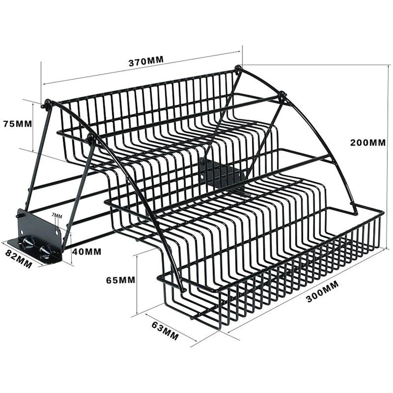 Kitchen Pull Down Cabinet 3 Tier Spice Rack Organizer Metal Storage Shelf Stand