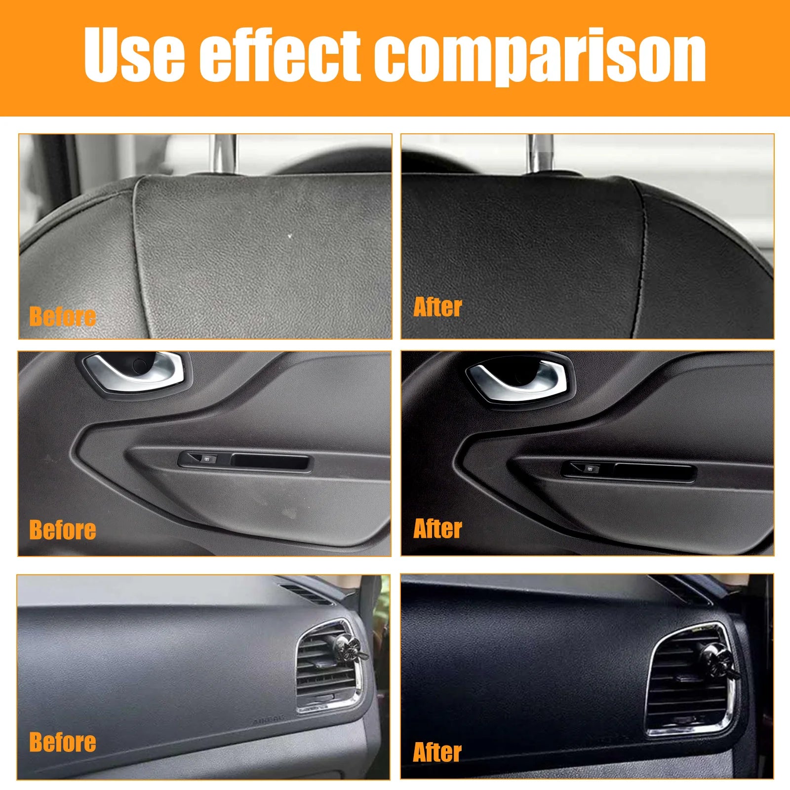 Car Interior Cleaner Multi-Surface Cleaner Spray With Roller Sponge Effective Multipurpose Safe Car Cleaning Supplies Restore