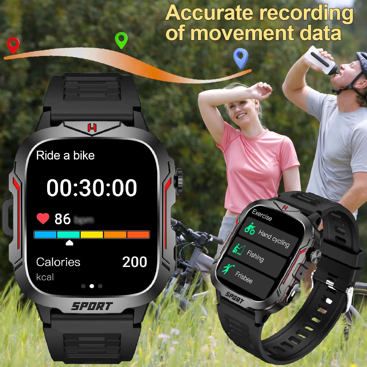 Flashlight Smart Watch for Men/Women, 1.96&