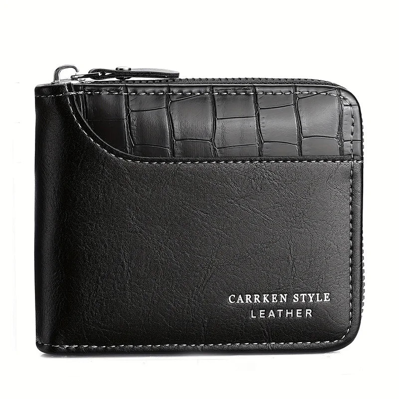 Leather Men’s Wallet Luxury Mens Purse Male Zipper Card Holders With Coin Pocket Rfid Wallets Gifts For Men Money Bag NEW