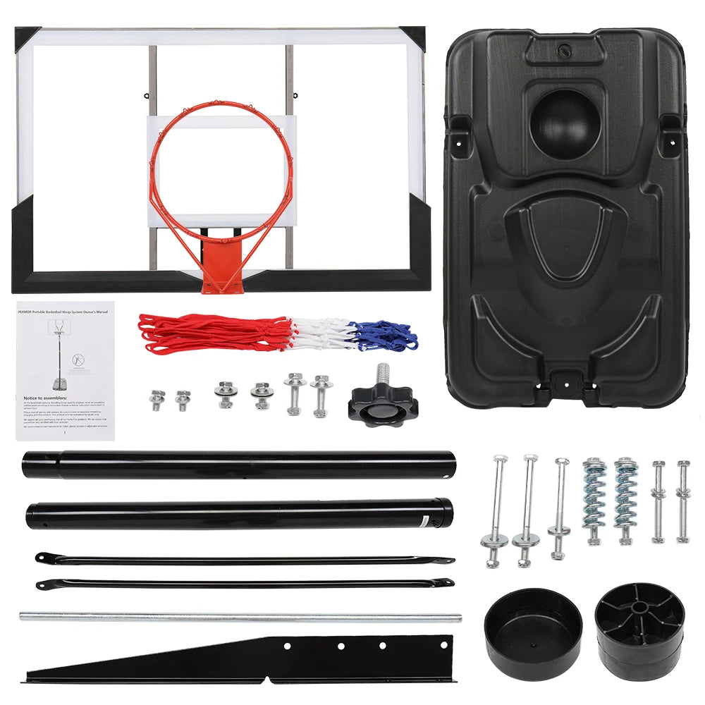 Portable and Removable Adult PC Transparent Backboard Basketball Stand (Basket Height Adjustment 2.45m-3.05m) Maximum 7
