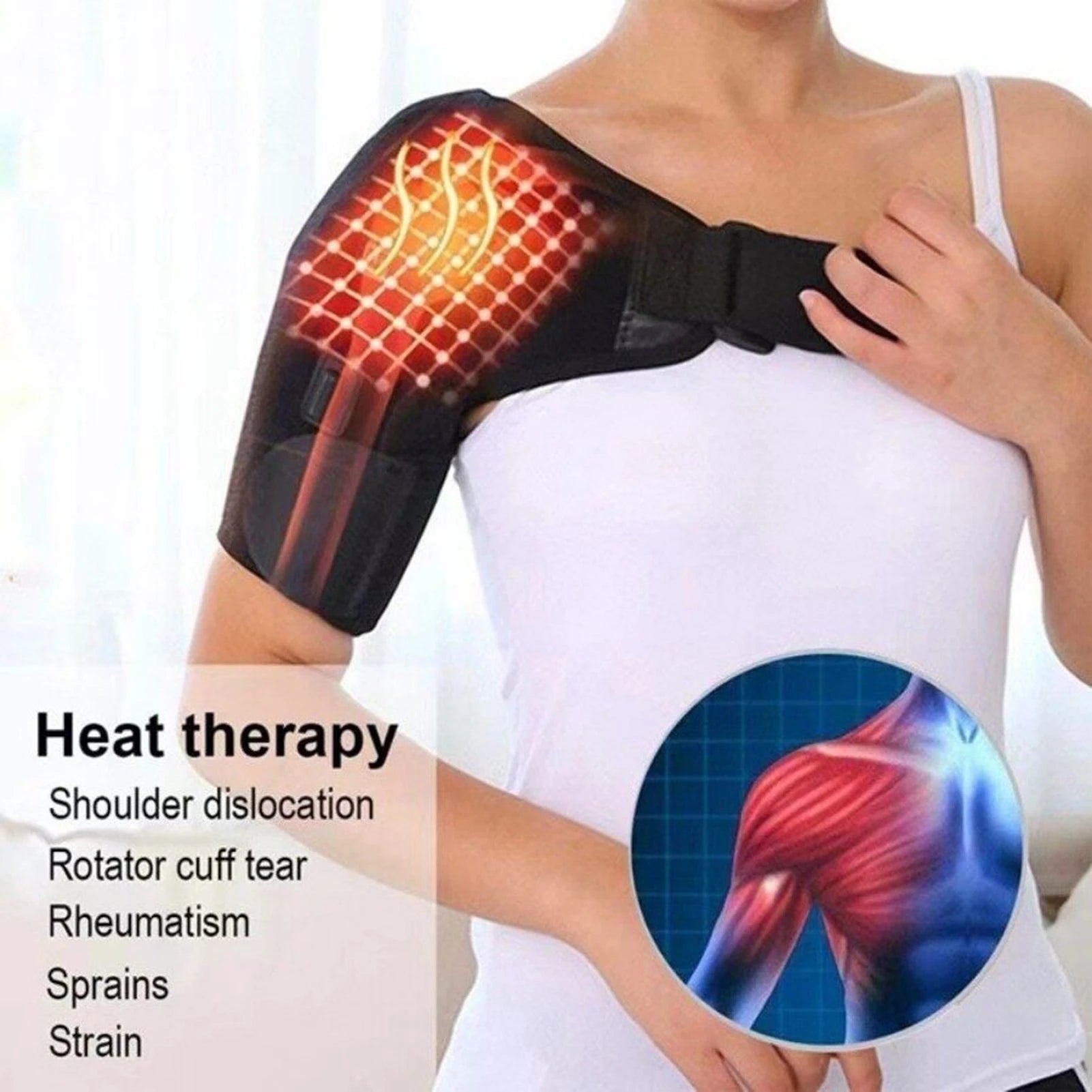 Portable Self Heating Shoulder Wrap Adjustable Thermal Therapy for Neck and Shoulder Pain Relief for Joint Pain Relief