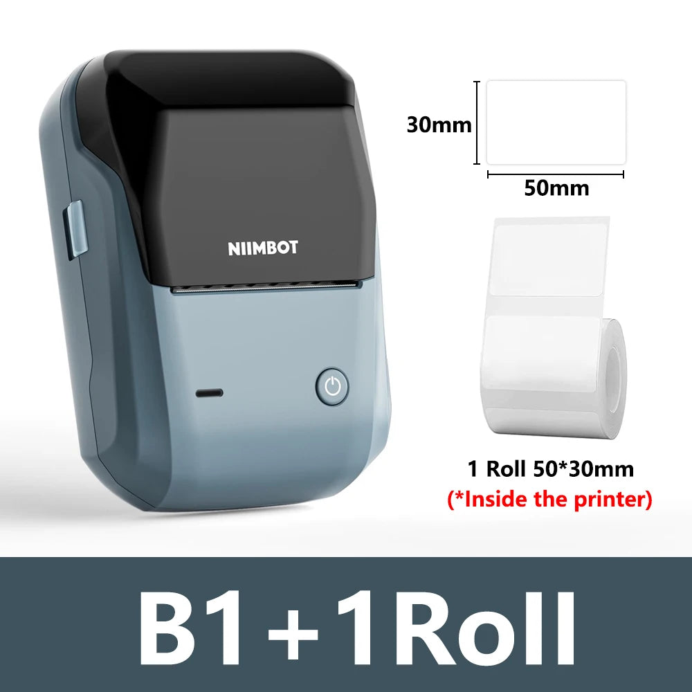 Niimbot B1 Portable Thermal Printer Bluetooth Mini Label Printer Adhesive Paper Maker Sticker Printer 2 Inch Labeling Machine
