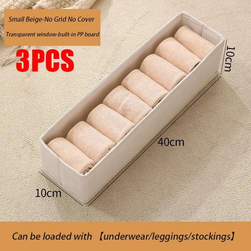 1-3Pcs Pants Storage Box Clothes Organizers of Cabinets and Drawers Fabric Foldable Boxes for Bedroom Wardrobe Organization Home