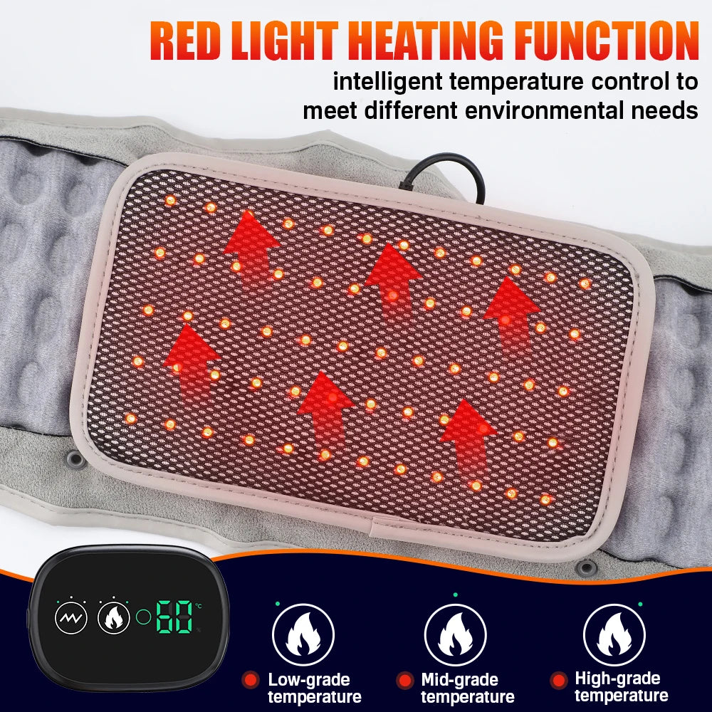 Inflatable Decompression Belt with Rechargeable Battery Inflatable Lumbar Traction Device Heating Waist Massage Back Pain Relief