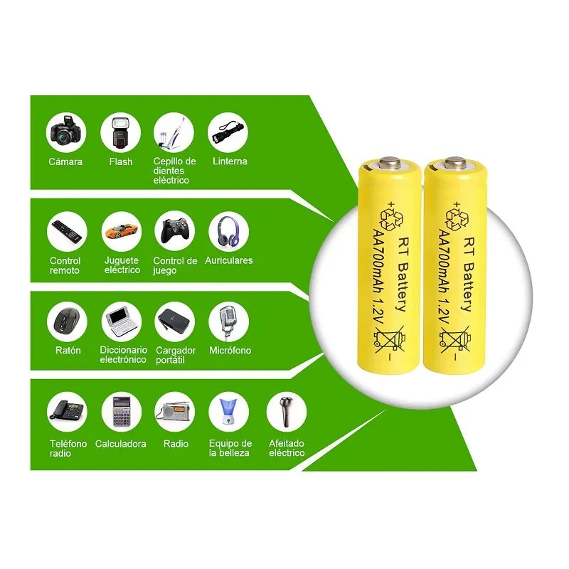 10-60PCS 8000mAh 1.2V AA Ni-MH Rechargeable Battery, Suitable for Remote Control, Toy Flashlight, Wireless Keyboard, Mouse