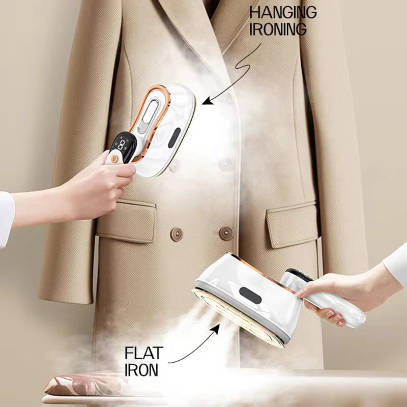 110V/220V Handheld Steam Iron Foldable Garment Steamer 1200W Power Portable 5 Speed Steamer Touch Screen Rotary Electric Iron