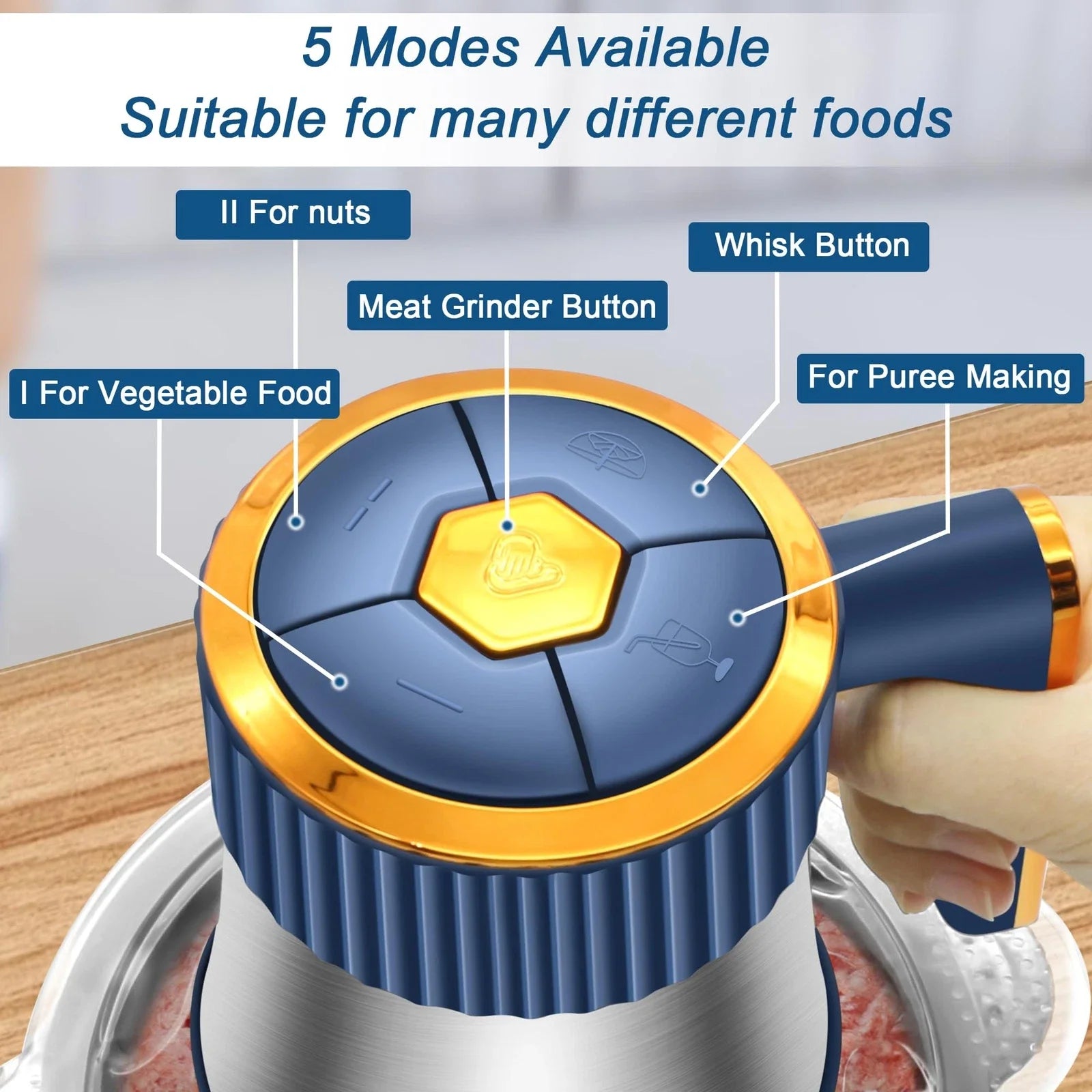 5L Electric Meat Grinders Multifunctional Vegetable Slicer Chopper 304Stainless Steel Food Processor Mixer Machine Kitchen Tool