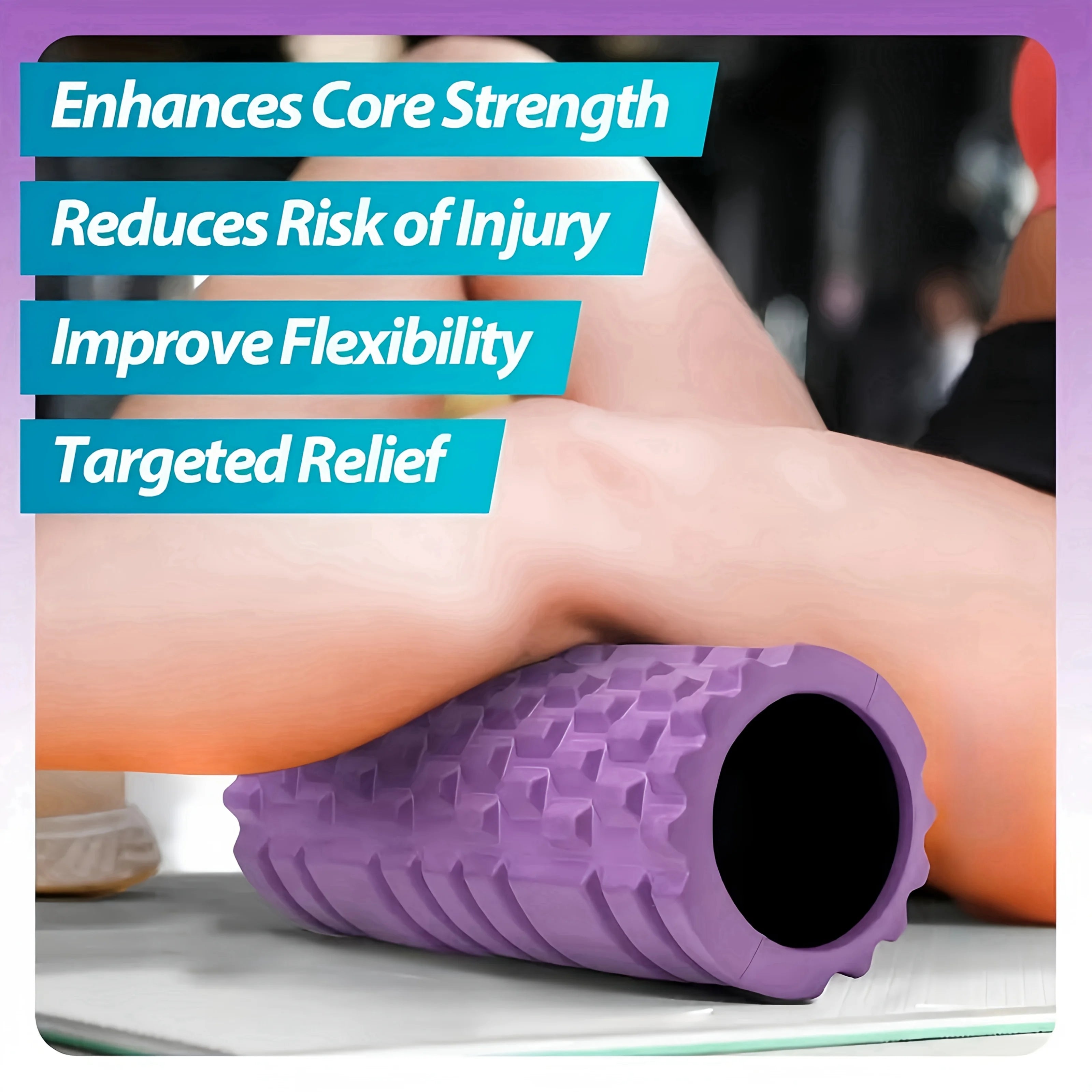 1 Foam Roller Yoga Column Fitness Yoga EVA Foam Roller Yoga Stick Deep Tissue Massage Roller, Suitable for Back and Leg Muscle