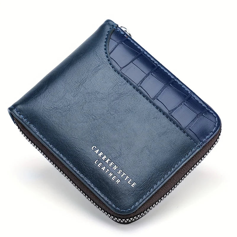 Leather Men’s Wallet Luxury Mens Purse Male Zipper Card Holders With Coin Pocket Rfid Wallets Gifts For Men Money Bag NEW