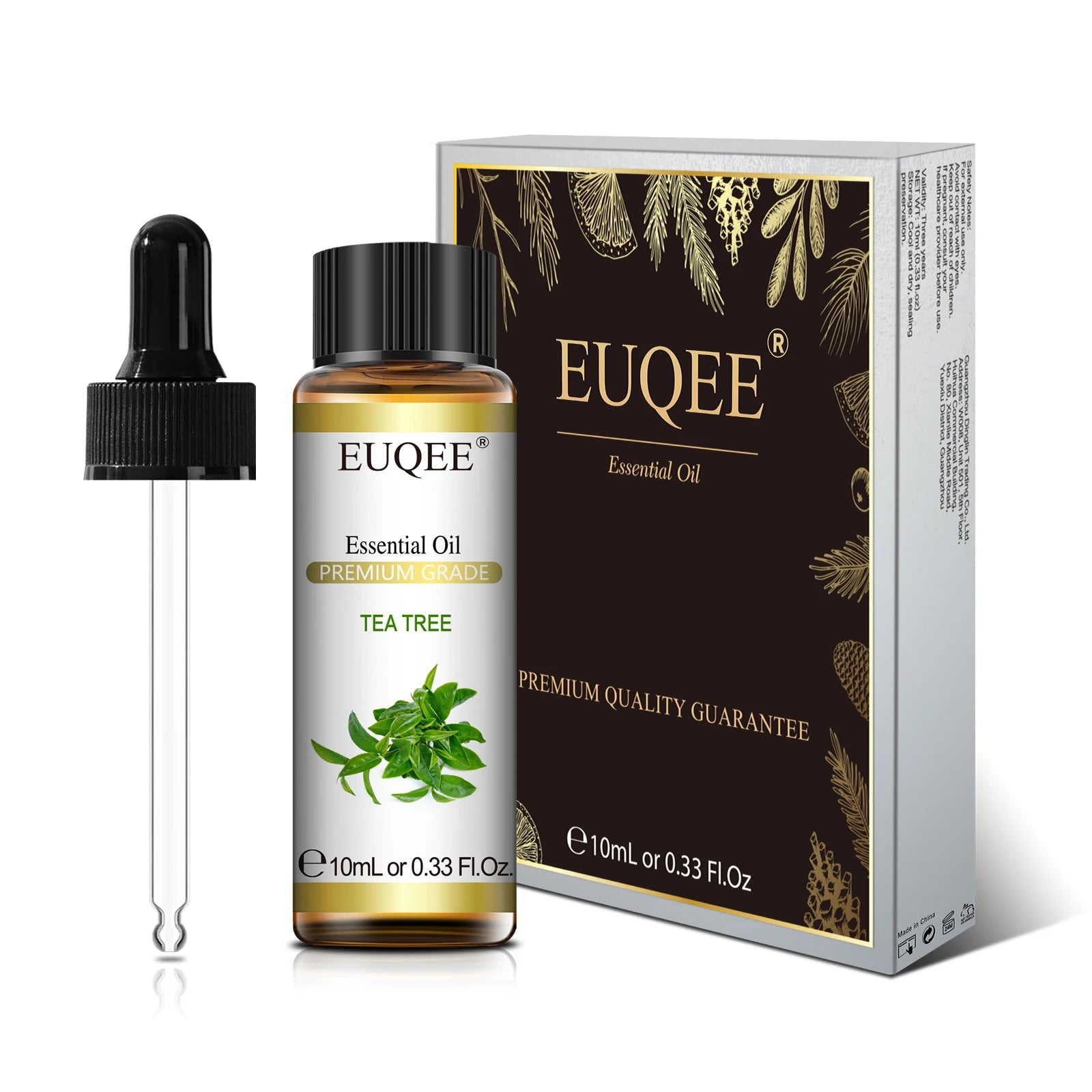 EUQEE 10ml Aromatic Essential Oil Lemongrass Lavender Eucalyptus Peppermint Tea Tree Sweet Orange Aromatherapy Oil for Diffuser