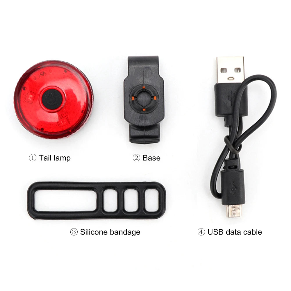 Bike Tail Light & Headlight Bike Rear Light Rechargeable Bike Front Light 3 Modes LED Riding Warning Light for Outdoor Cycling
