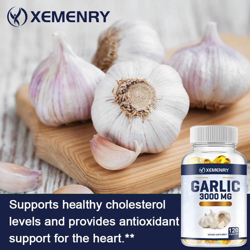 Garlic Capsules 3000mg - for Immune and Cardiovascular, Antioxidant,Cholesterol Health - 120 Capsules