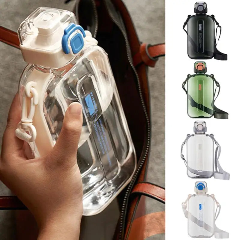 Travel Portable Bottle, 750ml Flat Water Bottle For Camping, Outdoor Hiking Straight Drinking Kettle, Saving Storage Bag Space